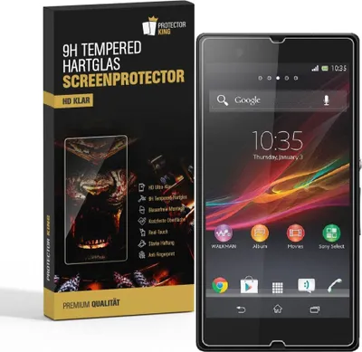 Produktbild von 1x 9H Hartglas für Sony Xperia Z Panzerfolie Displayschutz KLAR Panzerglas Schutzglas Schutzfolie