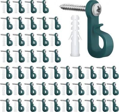 Produktbild von Schwerlast Schraubhaken für Außenleuchten - Kerbügelhaken - Haken für Außenlampen - Metall - schwarz - 50er Pack