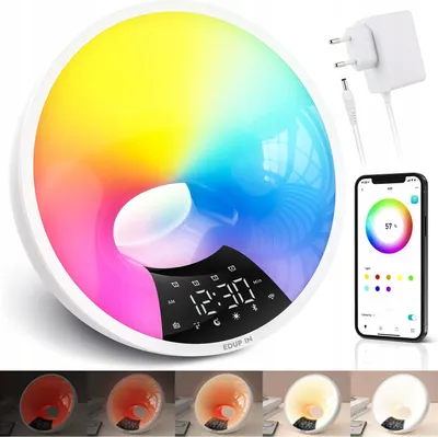 Image de Lampe de chevet RGB A90s réveil Bluetooth Radio Alexa Google