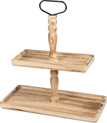 Produktbild von Große Etagere mit 2 Ebenen aus Holz