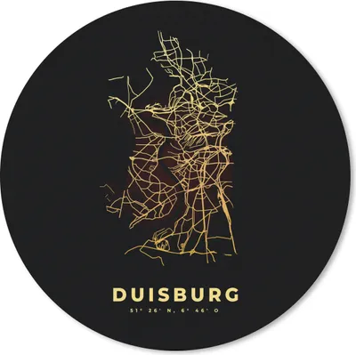 Produktbild von MuchoWow® Mauspad Mousepad Karte - Duisburg - Gold - Stadtplan 50x50 cm - Mousepads - Maus Mat - Pad - Mausunterlage - Vinyl