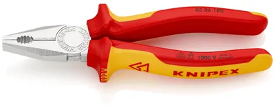 Produktbild von KNIPEX Kombizange verchromt isoliert 180 mm