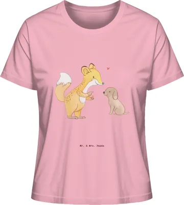 Produktbild von Mr. & Mrs. Panda Basic Shirt Damen Fuchs Hundetraining Größe S - Baumwolle Pink - Geschenk, Baumwoll T-Shirt, Oberteil, Hundeerziehung, Mit Spruch, Welpenschule, Hundeschule