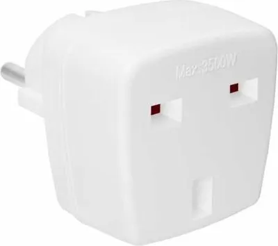 Produktbild von Steckdosenadapter UK auf PL mit Erdung 45x65x45 mm 250V 3000W