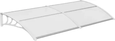 Immagine prodotto di Tettoia per porta 190cm - Tettoia per finestre e balconi - Curva - Protezione solare trasparente - Resistente alle intemperie - Bianco