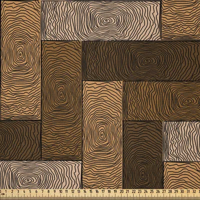 Produktbild von ABAKUHAUS Schokolade Microfaser Stoff als Meterware , Das Parkettmuster In Holzstil Geometrisches Design In Der Natur Inspirierte Kunst, 10 M (230 x 1000 cm), Beige