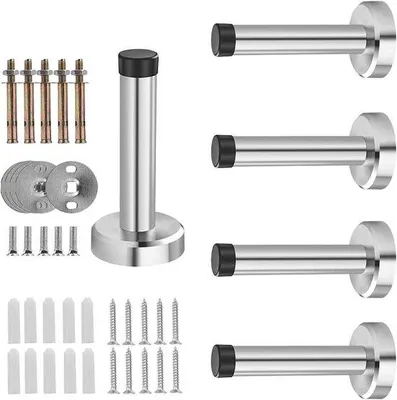 Produktbild von Famanu Türstopper Set 5 Stück – Wandmontierte Gummi-Puffer – inkl. Schrauben und Dübel