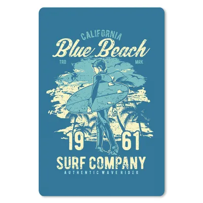Produktbild von MuchoWow® Mauspad Mousepad Surfbrett - Strand - Palme - Vintage 40x60 cm - Mousepads - Maus Mat - Pad - Mausunterlage - Schreibtisch Accesoire