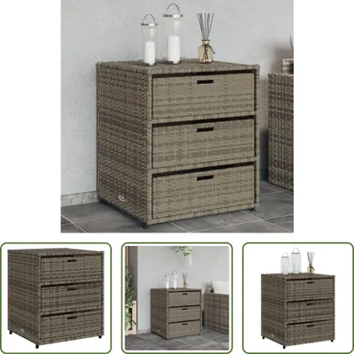 Obrázek produktu pro The Living Store Zahradní skříňka Grey 55x59x69 cm Poly ratan