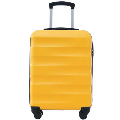 Productafbeelding van AIORBER Koffer, handbagage, 20 inch, harde schaal, multifunctioneel design, stille wielen, TSA-slot, kunststof, 56,5x36x20cm, geel