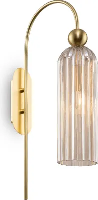 Obrázek produktu pro Nástěnná lampa v antickém stylu, zlaté sklo, E14, stmívatelná, Maytoni MOD302WL-01CG, 40 W