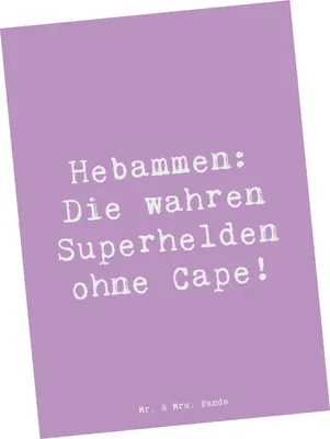 Produktbild von Mr. & Mrs. Panda Postkarte Spruch Hebamme Superheld - Lavendeltraum - Geschenk, Mutter, Ansichtskarten, Beruf, Postkarten, Berufsliebe, Kunstkarten, Ansichtskarte, Berufe