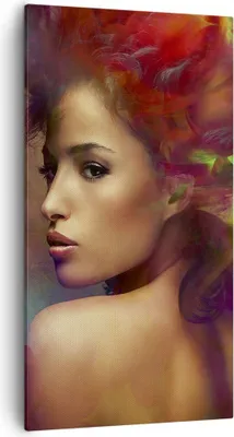 Produktbild von Bild auf Leinwand - Leinwandbild - frau gesicht - 55x100cm - Wand Bild - Wanddeko - Wandbilder - Leinwanddruck - Bilder - Kunstdruck - Wanddekoration - Leinwand bilder - Wandkunst - PA55x100-3735