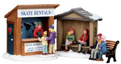 Immagine prodotto di Villaggio di Natale Lemax: noleggio di pattini da ghiaccio (set di 3)