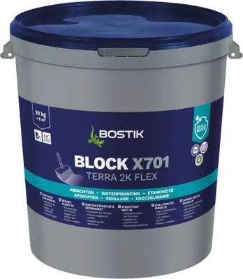 Produktbild von Bostik Block X701 Terra 2K Flex Bauwerksabdichtung 20kg Hohbock Teil A und B