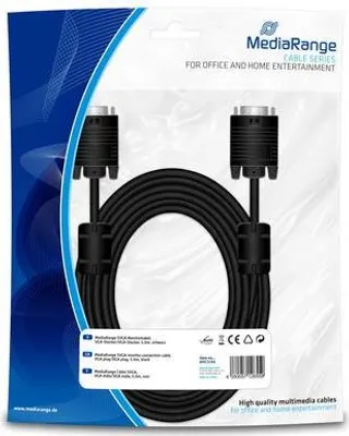 Zdjęcie produktu dla MediaRange MRCS106, 5 m, VGA (D-Sub), VGA (D-Sub), Czarny, Męska/Męska