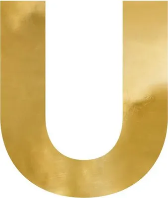 Produktbild von Spiegelbuchstabe „U“, gold, 52x61 cm