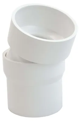 Produktbild von INEFA Flexibler Regenrohrbogen, PVC DN50 / 50mm 0-22 Grad, 1 Bogenstück Weiß Dachrinnenzubehör, einfache Steckmontage,  Germany