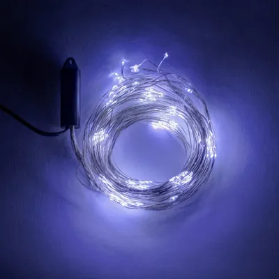 Obrázek produktu pro LED světelný řetěz, 12 x 1,5 m, ledově bílá, 180 diod