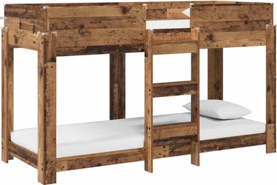 Image de vidaXL Lit superposé pour enfants Vieux bois 75 x 190 cm Bois composite