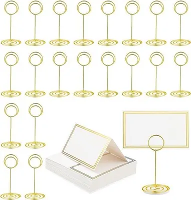 Produktbild von 45 Stück goldene Tischhalter und Platzkarten für Hochzeiten und Jubiläen