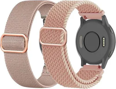 Immagine prodotto di Cinturini in nylon da 18 mm per smartwatch Garmin - Elastici - Confezione da 2 - Nero.