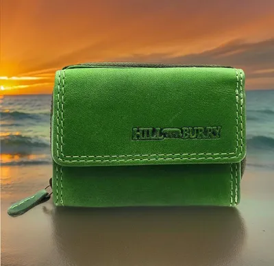 Produktbild von Hill Burry Mini echt Leder Damen Geldbörse Portemonnaie RFID NFC Schutz grün