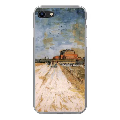 Produktbild von MuchoWow® Handyhülle Schutzhülle Hülle für iPhone 8 Straße entlang der Stadtmauern von Paris - Vincent van Gogh Silikon Softcase Handy Hülle - Schutzhaube