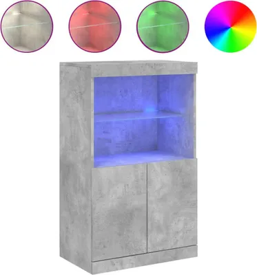 Obrázek produktu pro vidaXL Příborník s LED světly betonově šedý 60,5x37x100 cm