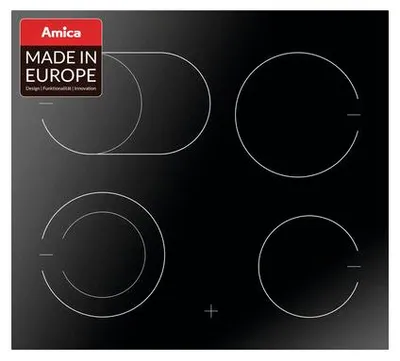 Produktbild von Amica EC 742 100 C, Schwarz, Integriert, 60 cm, Zonen-Induktionskochfeld, Keramik, 4 Zone(n)