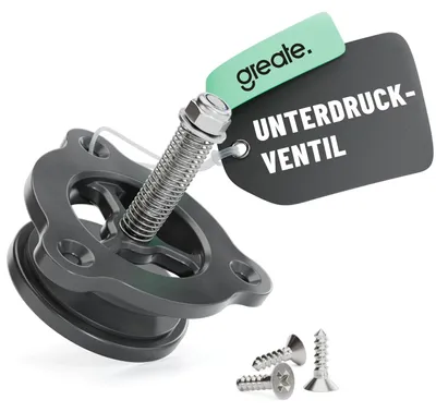 Produktbild von greate Unterdruckventil für Zyklonabscheider & Staubabsaugung - Vakuumventil für Eimer, Kunststofffass & Stahlfass