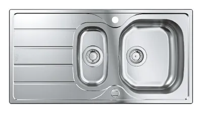 Imagen del producto de GROHE K200 60-S, bañera de superficie, rectangular, acero inoxidable, acero inoxidable, 1,5 cubetas, rectangular