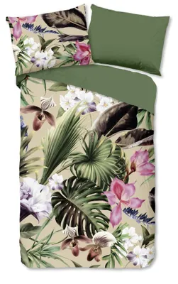 Produktbild von Good Morning Bettwäsche "Irze" - Grün - (140x200 cm) - 100 % Baumwolle