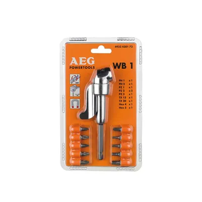Produktbild von Milwaukee Winkelschraubvorsatz WB-1 1 / 4 Zoll Antrieb / 1 / 4 Zoll I-Sechskant / Eckmaß 30mm / mit 10 - 4932430173
