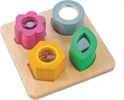 Obrázek produktu pro puzzle s barevným dřevem Junior 14 x 14 x 4 cm