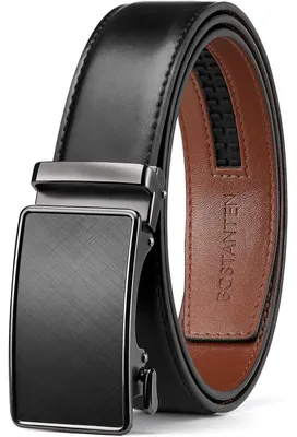 Productafbeelding van BOSTANTEN Heren lederen riem met automatische sluiting - 35 mm breed, verstelbaar, zwart (lengte 125 cm)