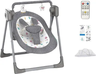 Image de Livista® - Transat électrique - Chaise à bascule pour bébé - Balançoire pour bébé - 5 niveaux de balancement réglables - 3
