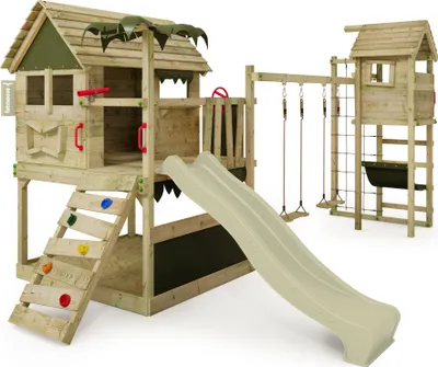 Image de Fatmoose Tour de jeux TikaTaka avec structure de tour - vert sauge / vert olive
