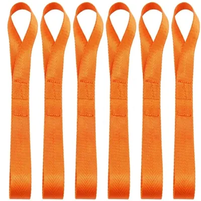 Immagine prodotto di Set di cinghie di fissaggio, 6 pezzi, 200 x 25 mm, capacità di carico 500 kg, colore arancione