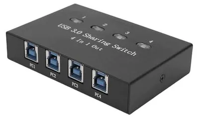 Zdjęcie produktu dla Przełącznik USB 3.0 drukarki 4 portowy ręczny do komputerów biuro dom