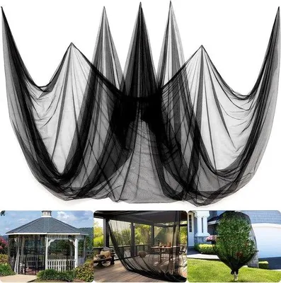 Produktbild von Famanu Moskitonetz atmungsaktiv für Terrasse und Garten - schwarz, 6 x 3 m