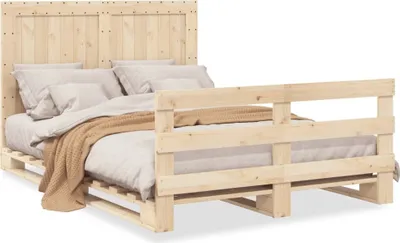 Produktbild von "2026 Promotion" Massivholzbett Schlafzimmer - mit Kopfteil - 140x200 cm - Kiefer - Polsterbett CC14005