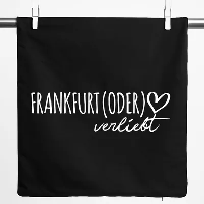 Produktbild von Huuraa Kissenbezug Frankfurt (Oder) verliebt 40x40cm Black Baumwolle Dekokissenbezug Geschenkidee