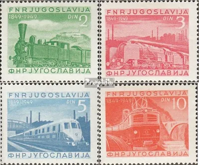 Produktbild von Briefmarken Jugoslawien 1949 Mi 583-586 (kompl.Ausg.) postfrisch Eisenbahn