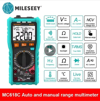 Produktbild von Mileseey Mc618c Multimeter,10000 Telt Ac/Dc Spanningsmeter