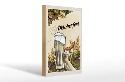 Produktbild von Holzschild Reise 20x30cm München  Brezel Bier