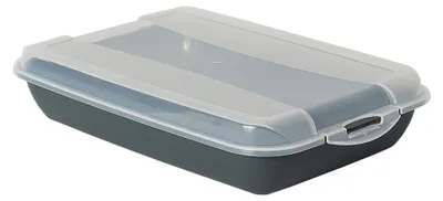 Produktbild von Novaliv Anthrazit Premium Aufschnittbox mit Transparentem Deckel, Frischhaltedosen für Wurst & Käse Maße 25x17x5 cm Kühlschrank Organizer Knäckebrotbox Wohnung must-have Küchen Gadgets