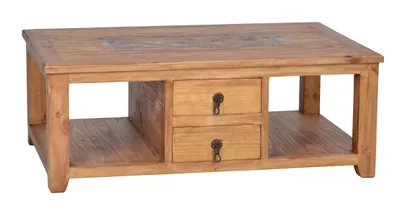Produktbild von MiaMöbel Couchtisch Mexico Möbel 120x45x80 cm Landhausstil Massivholz Pinie Honig