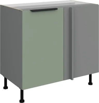 Produktbild von Verlängerter Eckschrank LUNARA – Breite 90 cm, Grün/Anthrazit