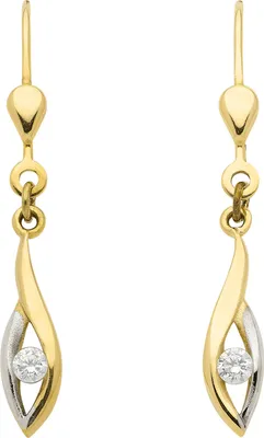 Produktbild von Ohrhänger, Ohrringe  Zirkonia 333 Gold rhodiniert